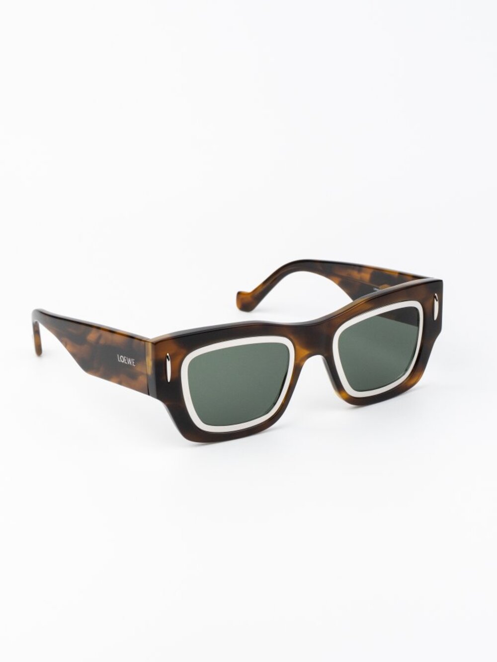 Loewe Men Sunglasses Havana Green Square LW40168I 52N NEW AUTHENTIC - Picture 5 of 11